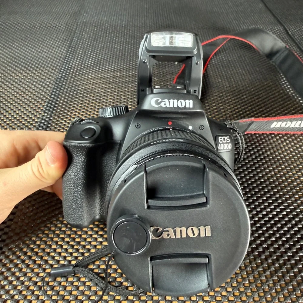 Canon EOS 4000D DSLR Camera Black with 18-55mm Lens, New Battery, SD Card Bundle